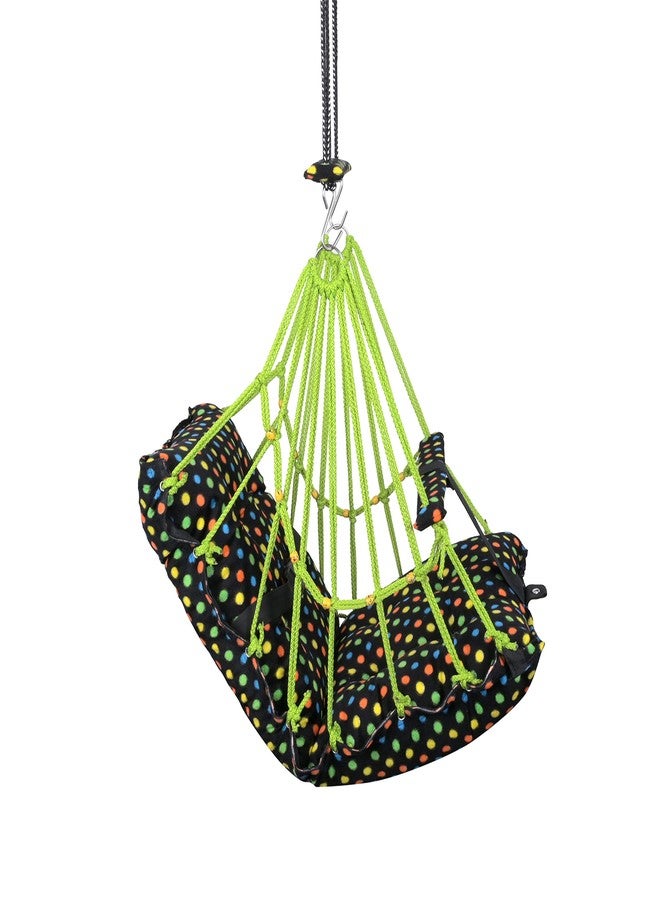 BOFFLE® Cotton Swing Chair for Kids Baby's Children Folding and Washable1-6 Years with Safety Belt/Home,Garden Jhula for Babies|Swing for Kids | Seat and Back Side 16x16 inch - Image 2